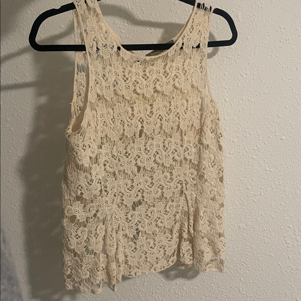 finn & clover Cream Lace Tank Top